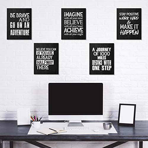Outus 10 Pieces Inspirational Wall Poster Positive Quote Posters Wall Decor Affirmation Art Posters with 80 Glue Points for Classroom Living Room Office Walls Decorations
