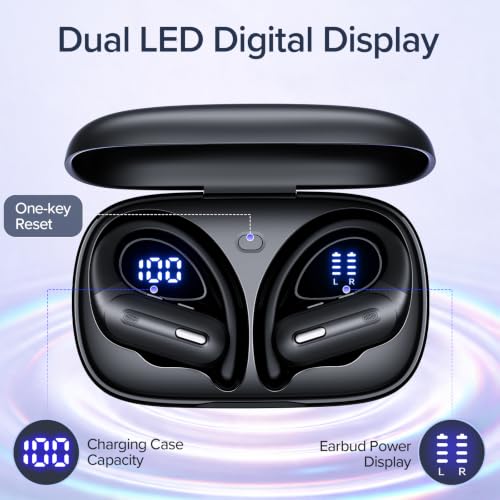 Active Noise Cancelling Ear Buds Wireless Earbuds 90 Hrs Playtime Bluetooth Headphones with Power Display Case Hi-Fi Stereo Bass Over-Ear Earphones with Waterproof ANC/Transparency for Gym/Sports - image 4