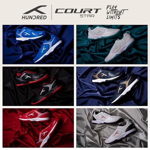 HUNDRED Court Star Badminton Shoes (Non Marking) | Also Perfect for Squash, Table Tennis, Volleyball, Basketball & Indoor Sports | Lightweight & Durable | X-Cushion Protection - Image 7