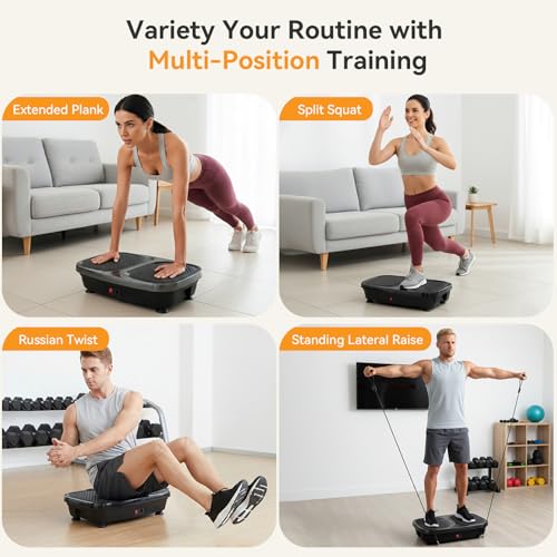 Image of NEWBULIG Vibration Plate, Whole Body Workout, Vibrating Platform with LED Touch Screen & Pull Ropes for Weight Loss & Muscle Toning