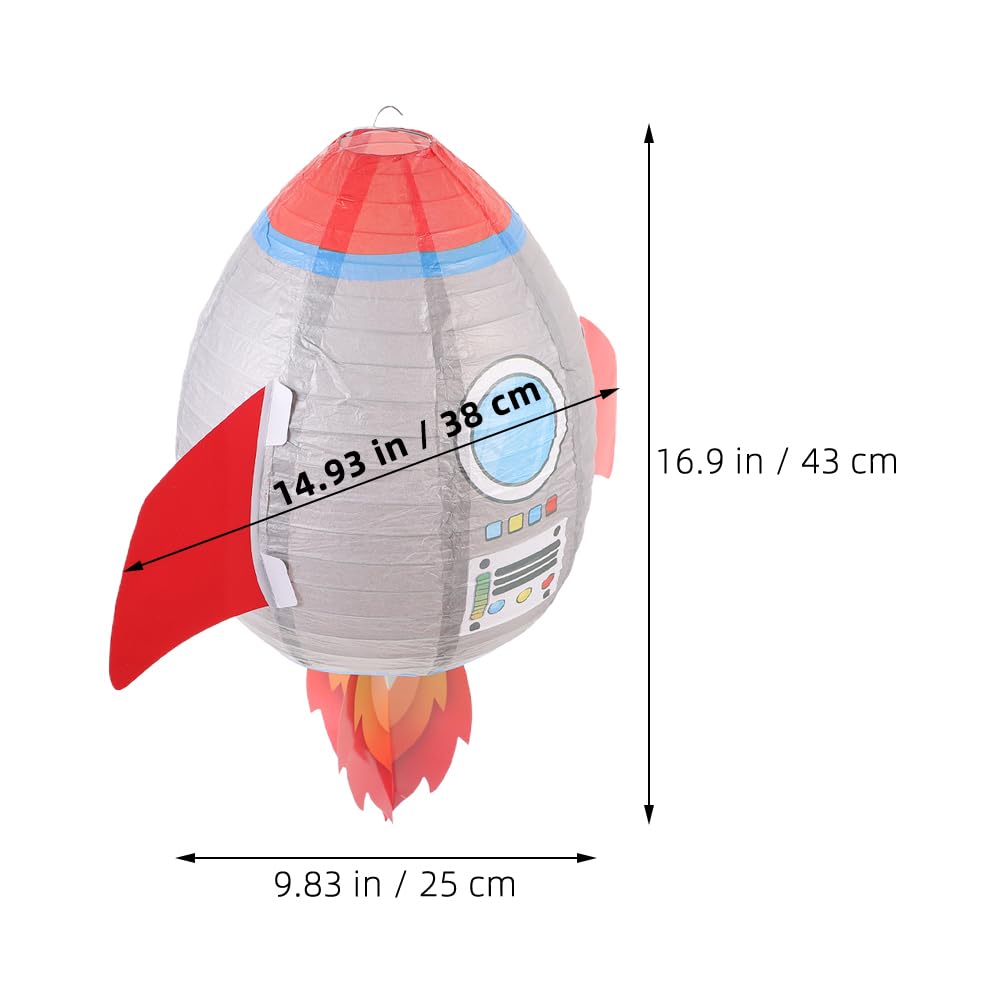 Luxshiny 2 Pcs Space Rocket Shape Space Lanterns - Solar Powered LED, Multicolor, Water Resistant, Ideal for Indoor/Outdoor Events