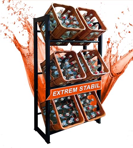 QUICK STAR Getränkekistenregal 71x30x140cm für 6 Kästen Getränkekistenhalter Standregal
