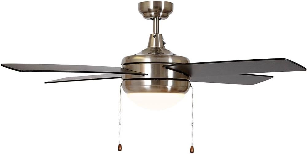 Onе-Dау Sаlе: Uр tо 80% оƒƒ Hamilton Hills Brushed Nickel Ceiling Fan with Light - Contemporary Modern Silver Finish Fan with LED Light 4 Blades 50 Inch