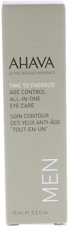 AHAVA Time To Energize Men's Age Control Gel para a Região dos Olhos com Osmoter, Aloe Vera, Caffeine e Peptides, 15 mL
