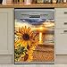 Cowfeel Sunflower Dishwasher Magnet Cover, Beach Kitchen Appliances Decorate Refrigerator Front Door Magnets Decals, Vinyl Sticker 23inch W x 26inch H