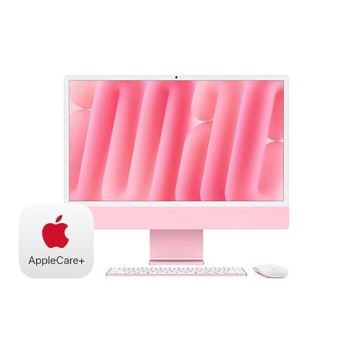 Apple 2024 iMac All-in-One Desktop Computer with M4 chip with 8-core CPU, 8-core GPU: Built for Apple Intelligence, 16GB Unified Memory, 256GB SSD Storage; Pink with AppleCare+ (3 Years) - Pink - with AppleCare+ (3 Years)