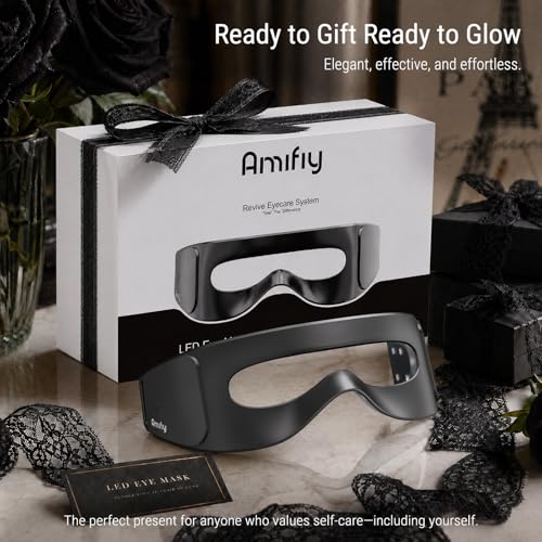 Image of Red Light Therapy Mask - Red Light Therapy for Eyes with 3-Minute, 4 Wavelengths, Targets Wrinkles, Fine Lines, Dark Circles & Eye Bags, Women Men for Home & Travel (Black)