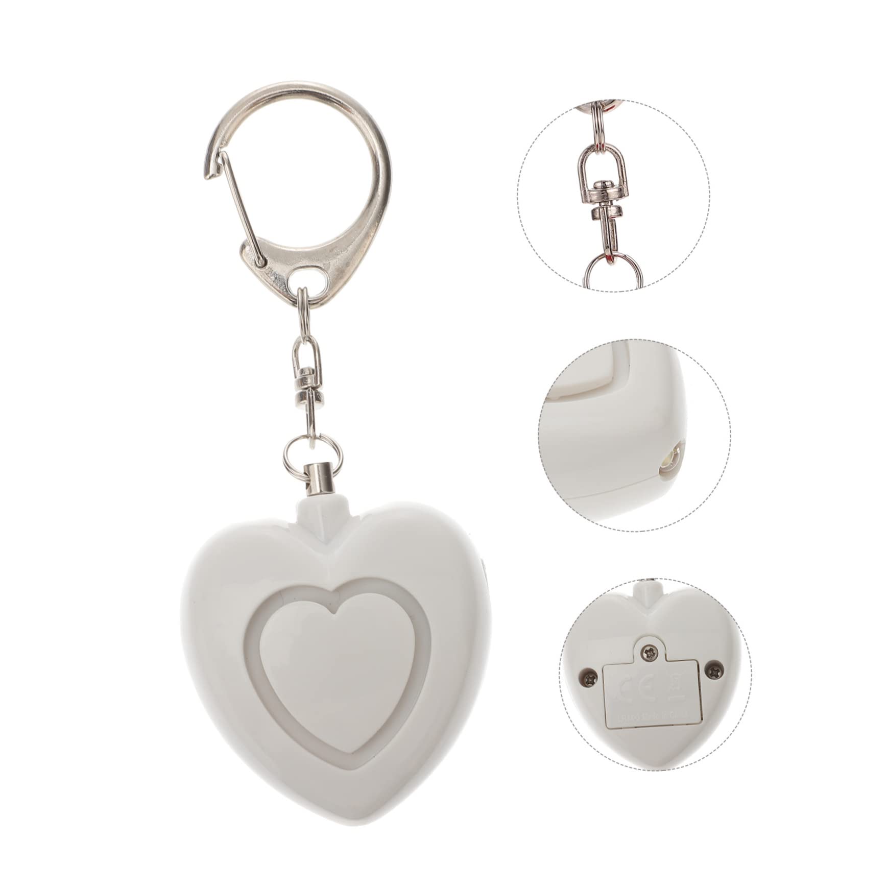 Hemobllo 5pièces Alarme De Sécurité Personnelle Forme De Cœur avec Lumière LED Porte-clé Pratique pour Femmes Et Personnes Âgées pour Lors De Sorties Nocturnes Et Activités