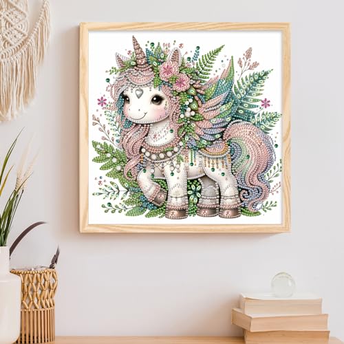 Image of AiYuanzsh Diamond Art Painting Kits for Adults, 5D Special Shape Diamond Art Kits for Beginners, Crystal Rhinestones Diamond Painting for Home Wall Decoration Gift 12x12 Inch Fantasy Animal Design
