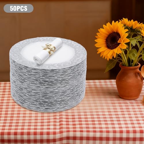 50 Platos Cargadores Antiguos de Plástico 13 Pulgadas miniatura 4