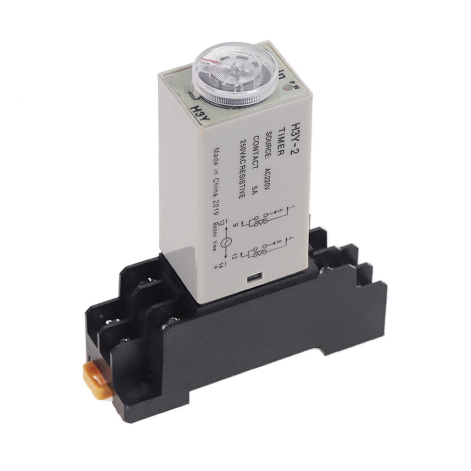 AQHYEBNSR Delay Timer 0-60Min H3Y-2 DC12V DC24V AC110V AC220V Time Relay with PYF08A 8pin Base Mini(12v Dc,5S Second)