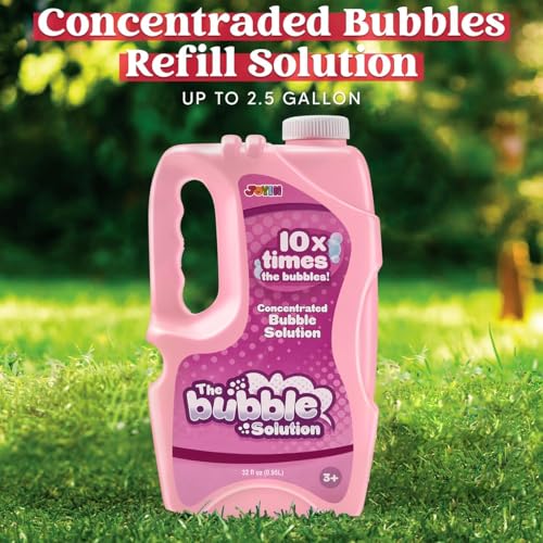 Image of JOYIN 32 OZ Concentrated Bubble Solution for Bubble Machines (Up to 2.5 Gallons), Concentrated Solution Refills for Machine, Wands, Blower, Easter, Kids, Parties