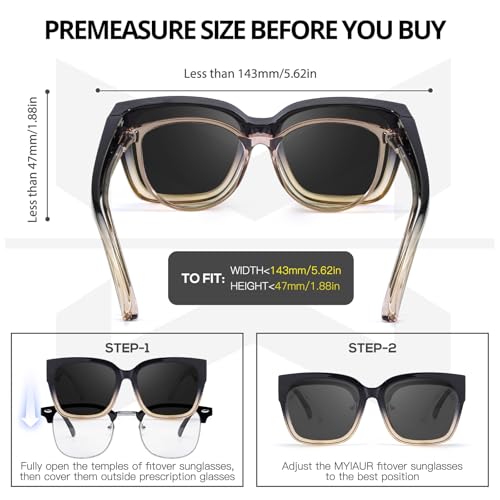 Myiaur Fit Over Glasses Sunglasses for Women Men, Polarized Sun Glasses Over Eyeglasses UV400 Protection for Driving4