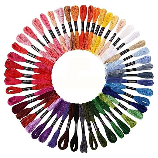 GeekerChip Hilo de Bordar,Juego De Punto De Cruz,Hilos Punto de Cruz 50 Colores,Para Punto De Cruz,Tejer,Manualidades ect(Color Aleatorio)