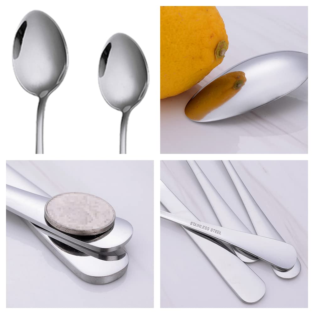 E-far Lot de 12 cuillères à soupe en acier inoxydable de 20 cm pour la maison, la cuisine ou le restaurant, non toxiques et poli miroir, faciles à nettoyer et passent au E-far Lot de 12 cuillères à soupe en acier inoxydable de 20 cm pour la maison, la cuisine ou le restaurant, non toxiques et poli miroir, faciles à nettoyer et passent au