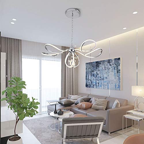 Lustre LED moderne réglable hauteur pour éclairer salon sombre