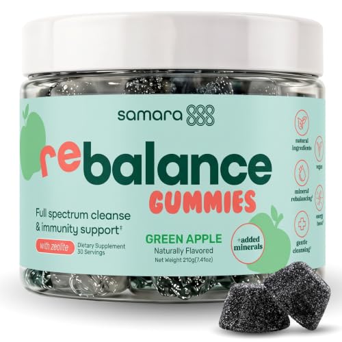 Zeolite Detox for Kids & Adults Heavy Metal Zeolite & Chlorella Detox Gummies Alternative to Activated Charcoal Gentle Daily Toxin Cleanse for Kids & Adults 60 Green Apple Vegan Gummies