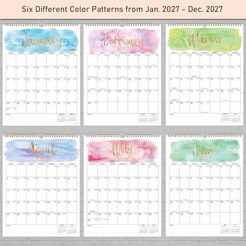 Image of 2027 Wall Calendar - Monthly Wall Calendar 2027 from Jan. 2027 - Dec. 2027, 8.5 inch x 11 inch, Twin-Wire Binding, Large Blocks, Perfect for Home or Office