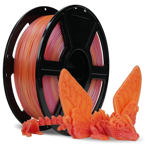 Image of FLASHFORGE Rapid PLA Filament 1.75mm + /- 0.02mm Yellow to Pink Gradient, Max 500mm /s High Speed Printing, 3D Printer Filament 1kg(2.2lbs), Changing Colors with Light
