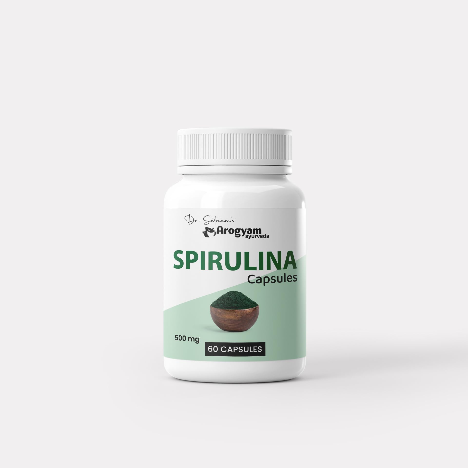 AROGYAM Spirulina Capsules 500mg, Spirulina Extract, Health Supplement For Immunity, Ayurvedic Capsules (30 Capsules)