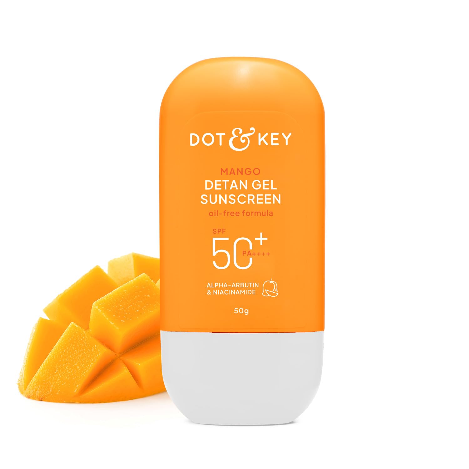 Dot & Key Mango Detan Gel Sunscreen SPF 50+ PA+++ 50g | Oil-Free, With Alpha-Arbutin & Niacinamide | Controls Tanning, Brightens Skin, Ultra-light | Fades Dark Spots, Evens Tone, Water Resistant | All Skin Types-image-8