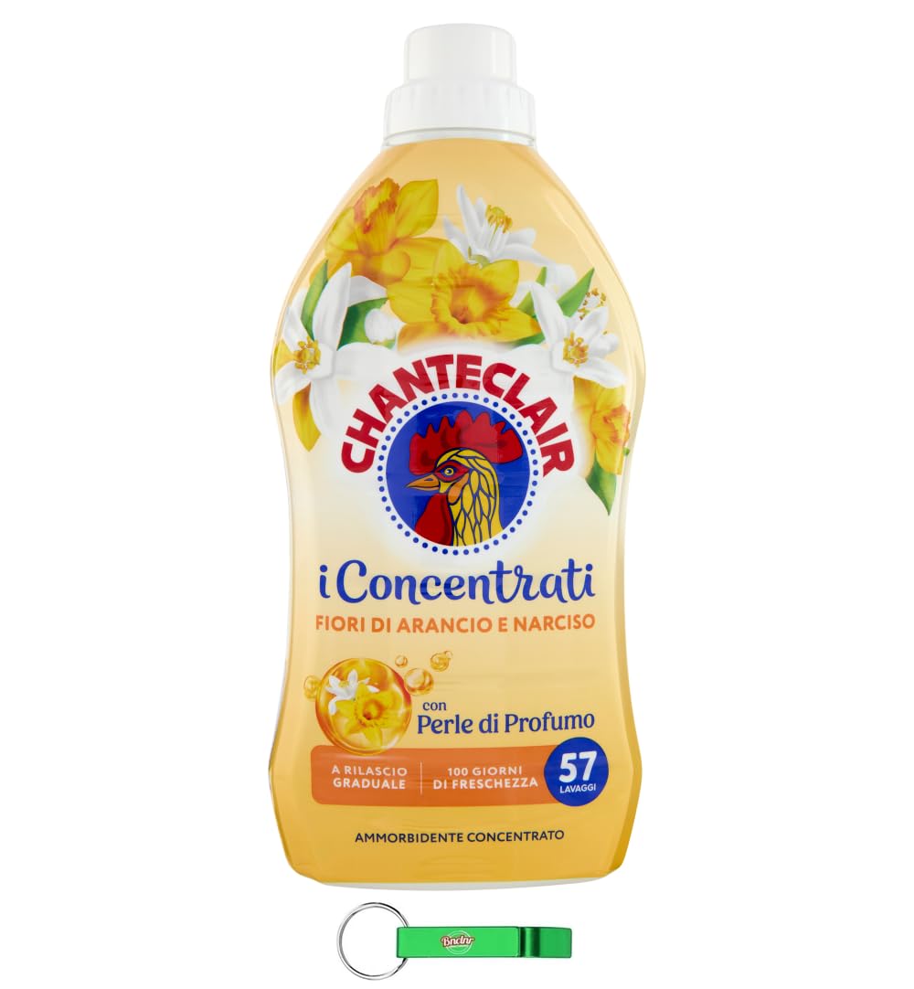 8x Chanteclair I Konzentrat Weichspüler, Orangenblüte und Narzisse – 57 Waschgänge, 1140ml + Beni Culinari Kostenloser Schlüsselanhänger