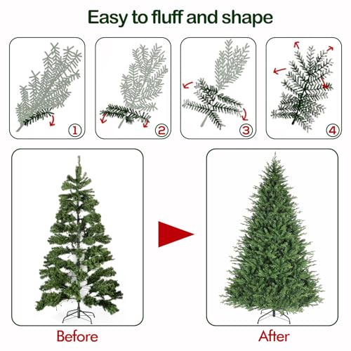 Hykolity 7.5 Ft Prelit Christmas Tree, 2806 Pe&Pvc Branch Tips, Frasier Grande Christmas Tree With 500 Color Changing Twinkly Led Lights, Metal Stand And Hinged Branches thumb #8