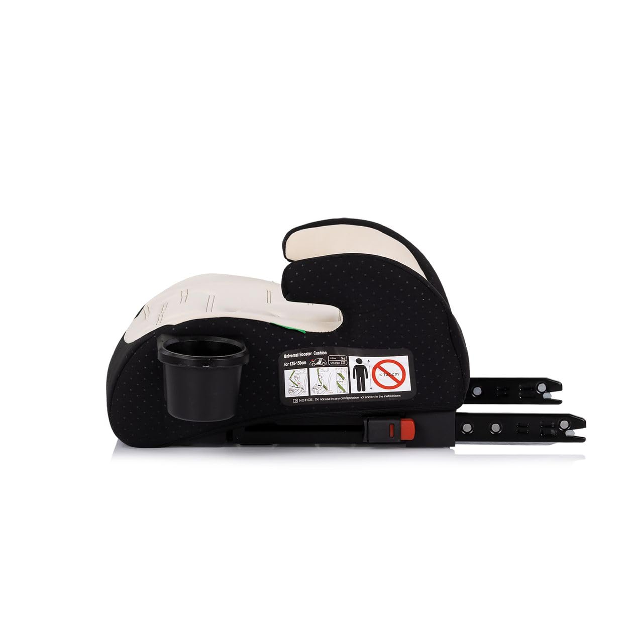 Chipolino Podwyższenie fotelika dziecięcego Go Boost i-Size Isofix (125-150 cm) uchwyt na napoje czarny beżowy