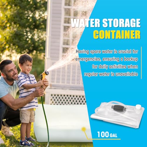 Zipcase Water Storage Bladder, 100 Gallon Heavy Duty Food-Grade Plastic Bag, for Emergency Water Bank, Ideal for Bathtub Water Storage, Camping, Gardening and Agricultural Irrigation.
