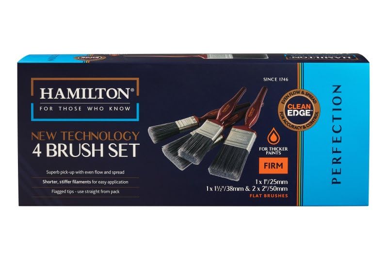 Hamilton Perfection Clean Edge New Technology Paint Brush Set x 4