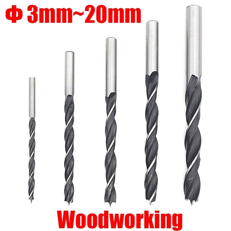 3mm 3.2mm .5mm 4mm 4. 5. 6mm High Carbon Steel Wood Woodworking Tool Straight Shank Twist Three Brad Point Drill Bit(6Pcs 3mm)