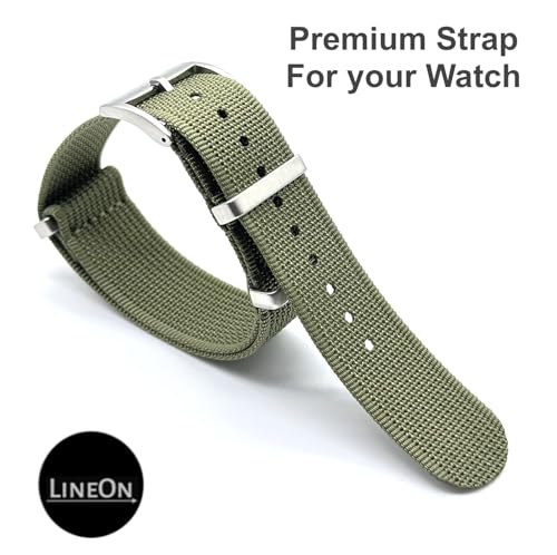 Image of Lineon 20mm & 22mm Stainless Steel 304 Buckle & loop Nylon Vintage Style NATO Watch Strap ONE WAY NATO Nylon STRAP Imported Quality With Pins and Pin Remover Tool (Include)