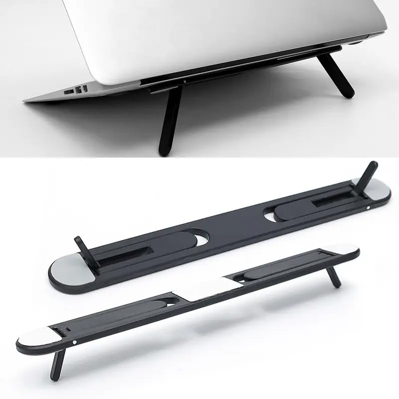 1pc Portable Foldable Laptop Stand - Adjustable Durable ABS Material Black