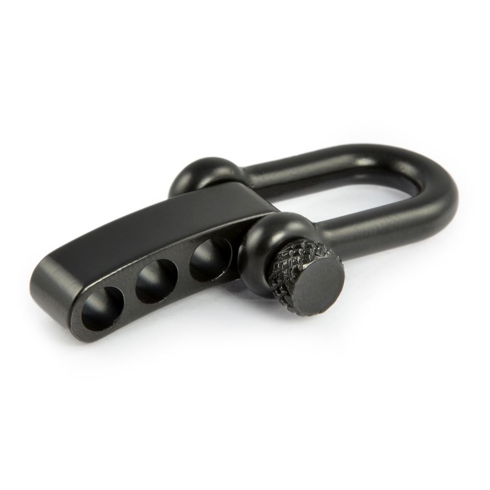 Ganzoo Schäkel aus Edel-Stahl, gerade, mit verstellbarem Dreh-Verschluss, 10er Set, DIY Arm-Band, nichtrostend, Ideal mit Paracord 550, Farbe: schwarz