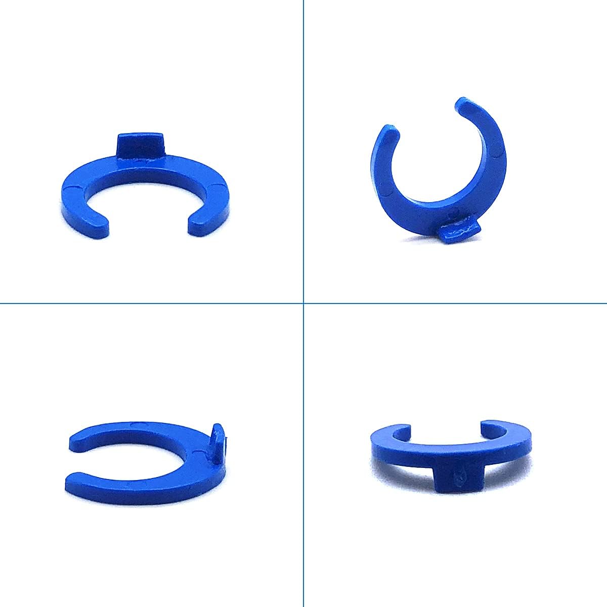 100Pcs 1/4" and 50Pcs 3/8" Locking Clips Clamps Blue Locking Clips for RO Reverse Osmosis Water Filter Fittings, Locking Clips Clamps Quick Connector, PE Pipe Fitting Filter System Accessories