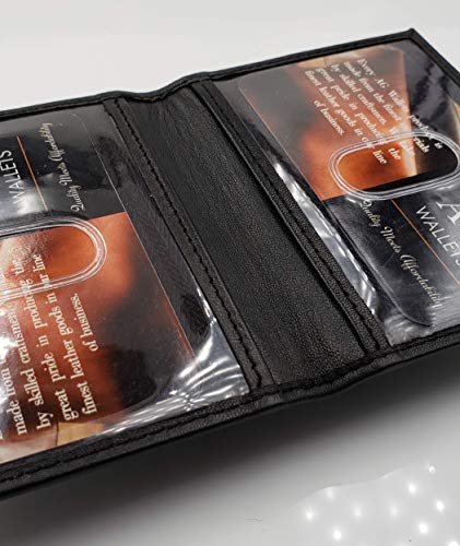 Ag Wallets 2 Id Leather Bifold License Holder (Black) #TOP6