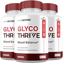3 Pack Glyco Thrive Capsules, All Natural Glycogen Balance Supplement Official GlycoThrive Maximum Strength Vitamins Premium Formula Pills