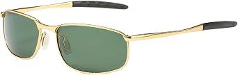 ZHILE Polarized Sunglasses for Men, 8-base Curve Wrap Metal Frame for Fishing Sporting Driving with Sunglasses Case