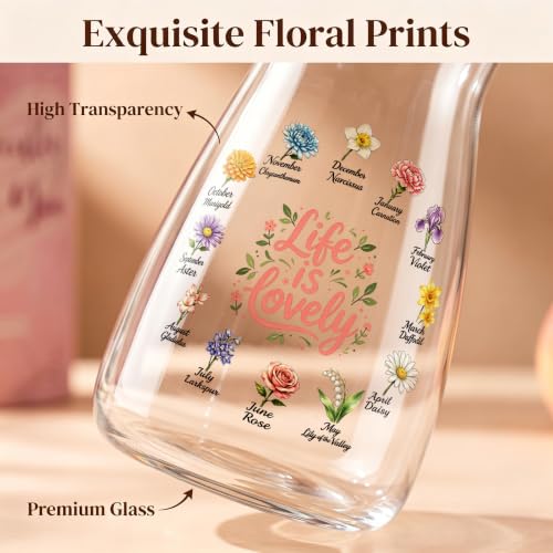 Gifts for Women Her Glass Vase Birthday Friendship Gifts Home Room Decor - Image 3