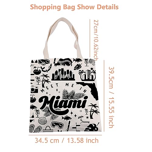 Lywjyb Birdgot Meet Me In Miami Tote Bag Girls Trip Shopping Bag Vacay Gift Drinking Gift Beach Gift for Sister2