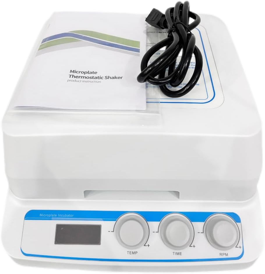 Digital Microplate Shaker with Capacity 4 Microtiter Plates Speed Range 300 to 1350rpm Up and Down Heating Function Function of Power Failure Recovery