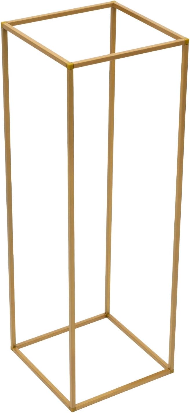 Bepritm 10-Piece a Set Gold Centerpieces for Table, Vase has Rectangular Structure and The Large Base (10.62 * 10.62 inches),Flower Stand for Wedding Decorations Event, Home, Party