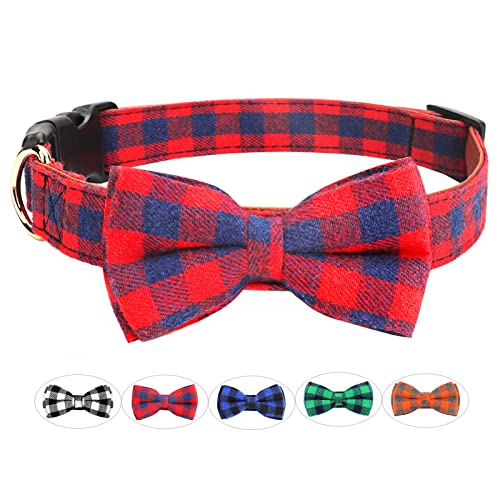 Funow Hundehalsband mit Fliege, verstellbar, für Hunde, Haustiere, Katzen, S, Rot Cover