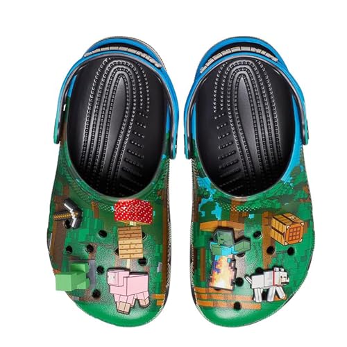 Unisex Kids Clogs Slippers Slip On Children Lightweight Beach Pool Sandals (Green Big Kid Men 3 Numeric US Footwear Size System Medium)