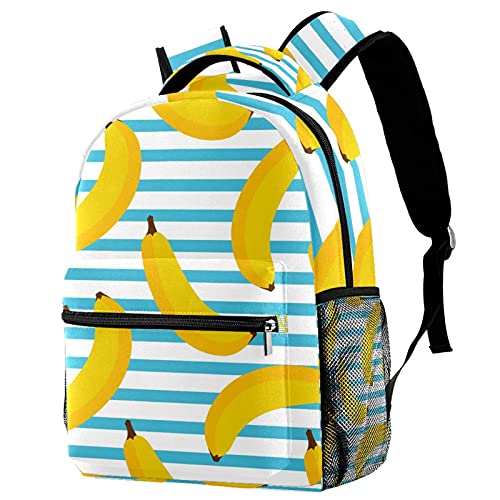 Sac à dos de voyage avec porte-bouteille intégré et imprimé banane