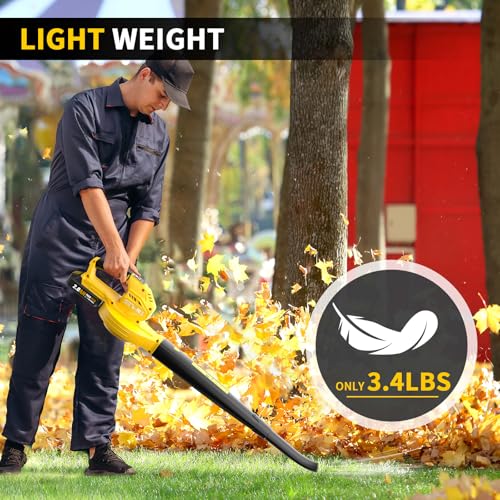 Leaf Blower, 20V Cordless Leaf Blowers with 2 Pcs Li-ion Battery, Electric Leaf Blower for Lawn Care, 218CFM Battery Powered Blowers, for Patio, Garden Cleaning, Fast Charger Included 4 Leaf Blower, 20V Cordless Leaf Blowers with 2 Pcs Li-ion Battery, Electric Leaf Blower for Lawn Care, 218CFM Battery Powered Blowers, for Patio, Garden Cleaning, Fast Charger Included - Image 4