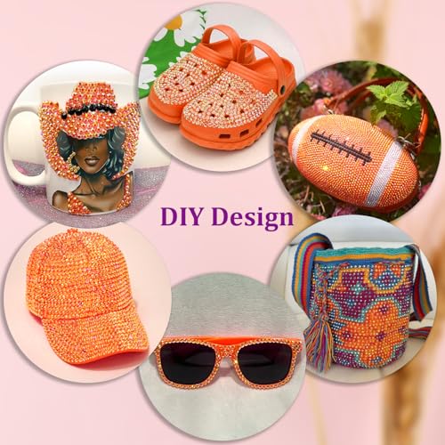 Image of 25000Pcs Resin Rhinestones for Crafting, Orange AB 2-6mm Mixed Sizes Non Hotfix Flatback Gems with 1Pcs Glue, Bedazzling Crystal for DIY Craft Clothing Mugs Tumblers Shoes Fabric Decor Nail Art