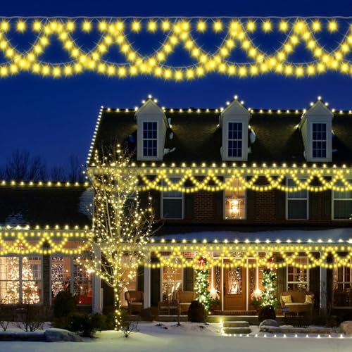 Opard Weihnachtsaußen Weihnachtsbeleuchtung Außen 10m 380 LED mit 8...