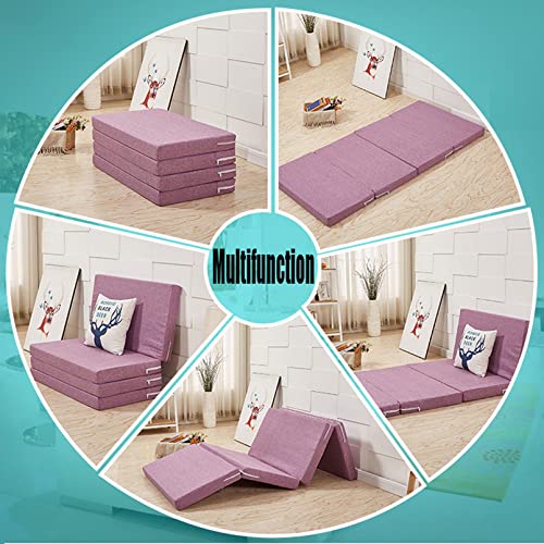 QMMD Klappmatratze 90x200 cm Verdickte, Faltbare, hochelastische Schaumstoffmatratze klappmatratze Erwachsene Gaestematratze Faltmatratze Notbett Bezug waschbar,Grün – Bild 3