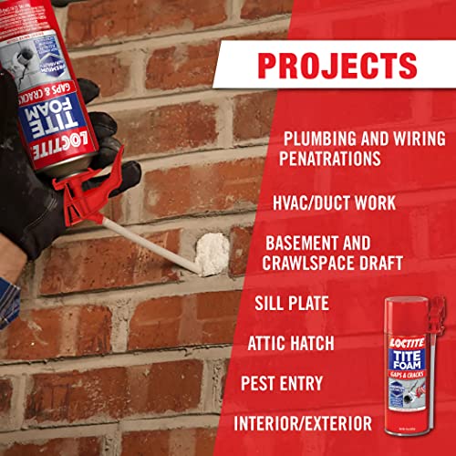 Image of Loctite Tite Foam Gaps & Cracks White Insulating Foam Sealant, 12 oz, 8, Can